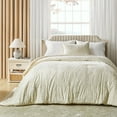 thumbnail image 1 of King Size Comforter Set Embroidery 3 Pcs All Season Down Machine Washable Beige, 1 of 8