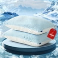 thumbnail image 1 of 2-Pack Hotel Quality Non-Collapsing Down Alternative Cooling Pillows | King Size, Polyester and Viscose Cover, Memory Foam Filling, Machine Washable, 1 of 8