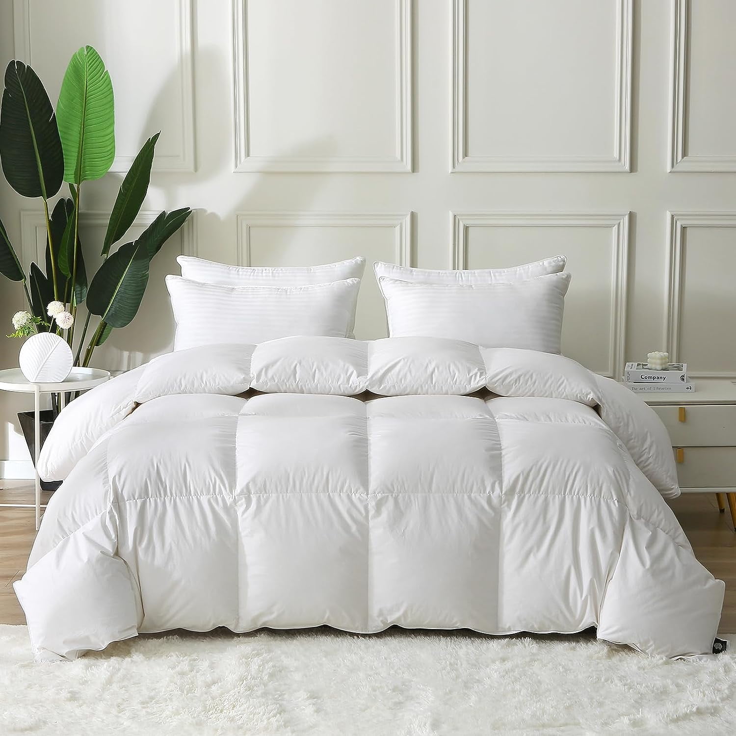 King Size Down Comforter All Season Down Comforter with Filling Down and Feather and 100