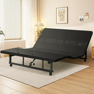 King Size Electric Adjustable Bed Frame with Quiet Motor2.0 - Head & Foot Incline, Ergonomic, Zero Gravity, Wireless Remote Control, Easy Installation (79" L x 74" W x 12.72" H)