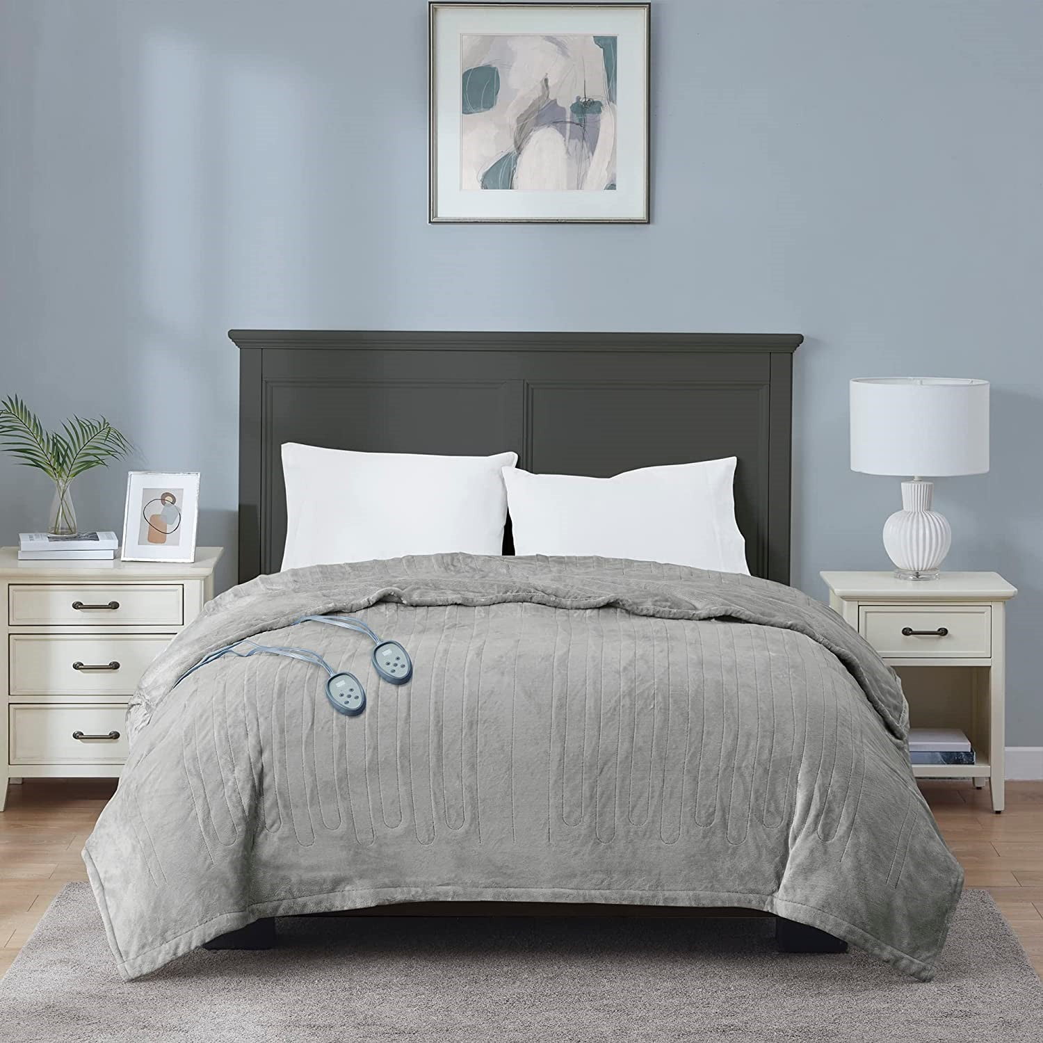 King Size Electric Blanket with Dual Control, Micro Plush Heated