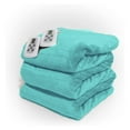 King Size Electric Heated Blanket with Dual Controllers, Aqua