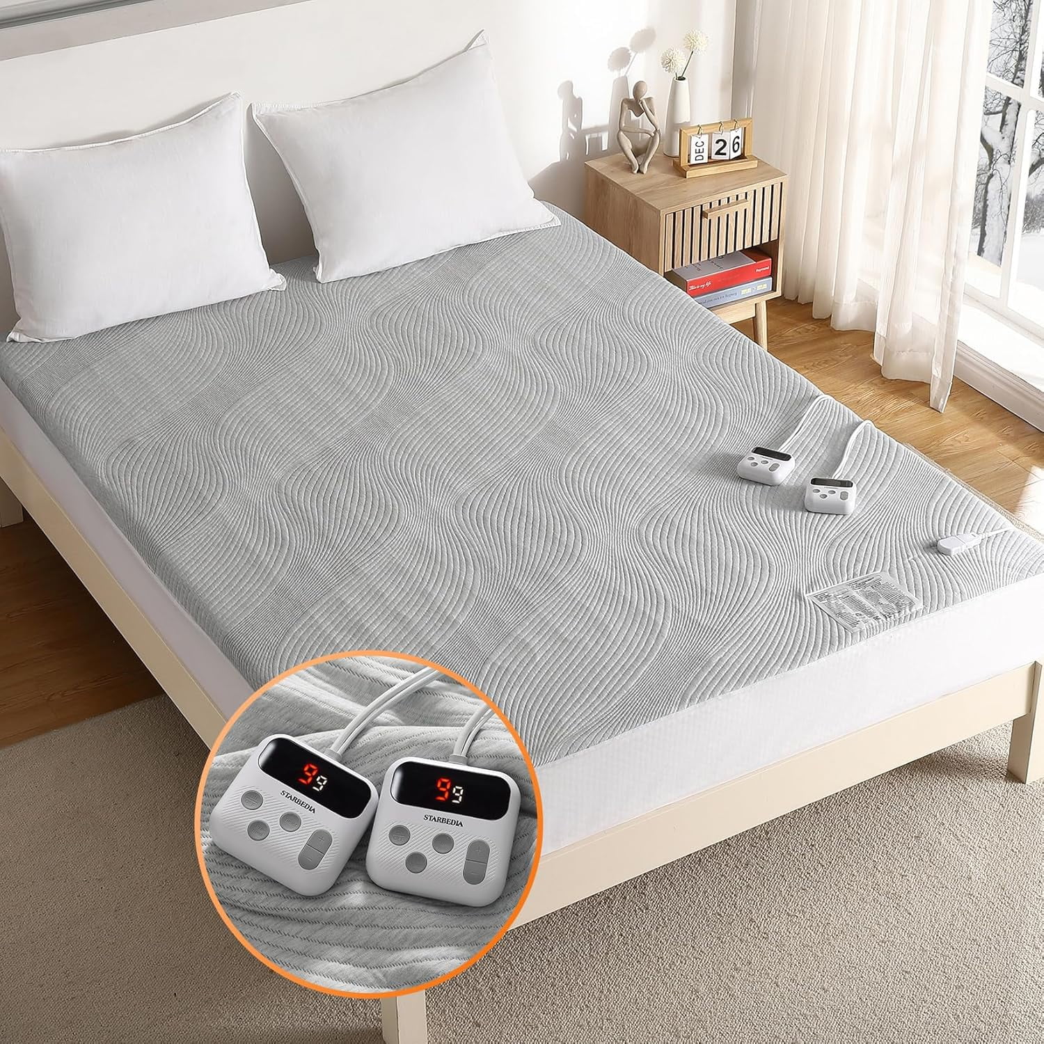 King Size Electric Mattress Pad, Soft and Breathable Heated Bed Warmer