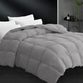 thumbnail image 1 of King Size Feather Down Comforter - All Season Dark Grey Duvet Insert, Lightweight Box Stitched, Fluffy Breathable, Ultra Soft Quiet Hotel Style with 8 Tabs(90" x 106"), 1 of 7