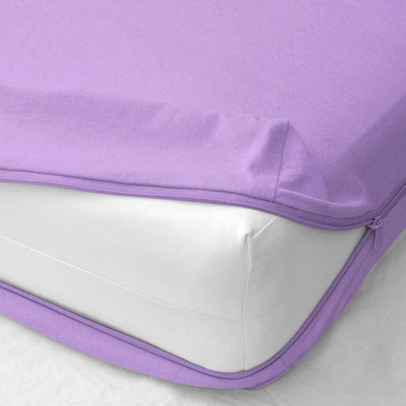 King Size Fitted Sheet Only 600 Thread Count Egyptian Cotton Solid Fitted Sheets up to 10" Deep Pocket, Zipper Around 1 Fitted Sheet Only ( Lilac )
