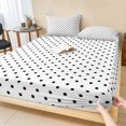 thumbnail image 1 of King Size Fitted Sheet Set - Black Polka Dot 3 Piece Bedding Sets 16" Deep Pocket Fitted Sheet with 2 Pillowcases, Modern Simple Geometric Circle Brushed Microfiber Hotel Luxury Bed Sheets, 1 of 9