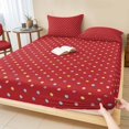 thumbnail image 1 of King Size Fitted Sheet Set - Color Polka Dot 3 Piece Bedding Sets 16" Deep Pocket Fitted Sheet with 2 Pillowcases, Modern Simple Geometric Red Brushed Microfiber Hotel Luxury Bed Sheets, 1 of 9
