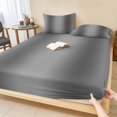 thumbnail image 1 of King Size Fitted Sheet Set - Grey Ombre 3 Piece Bedding Sets 16" Deep Pocket Fitted Sheet with 2 Pillowcases, Farmhouse Gray Gradient Modern Art Brushed Microfiber Hotel Luxury Bed Sheets, 1 of 9