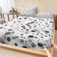 thumbnail image 1 of King Size Fitted Sheet Set - Grey Polka Dot 3 Piece Bedding Sets 16" Deep Pocket Fitted Sheet with 2 Pillowcases, Modern Art Abstract Watercolor Dot Brushed Microfiber Hotel Luxury Bed Sheets, 1 of 9