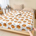 thumbnail image 1 of King Size Fitted Sheet Set - Halloween Pumpkins 3 Piece Bedding Sets 16" Deep Pocket Fitted Sheet with 2 Pillowcases, Moon Cute Orange Pumpkin Brushed Microfiber Hotel Luxury Bed Sheets, 1 of 9