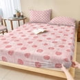 thumbnail image 1 of King Size Fitted Sheet Set - Polka Dot 3 Piece Bedding Sets 16" Deep Pocket Fitted Sheet with 2 Pillowcases, Pink Modern Geometric Vintage Spots Brushed Microfiber Hotel Luxury Bed Sheets, 1 of 9