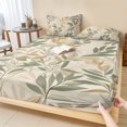 thumbnail image 1 of King Size Fitted Sheet Set - Sage Green Yellow Botanical 3 Piece Bedding Sets 16" Deep Pocket Fitted Sheet with 2 Pillowcases, Vintage Spring Summer Brushed Microfiber Hotel Luxury Bed Sheets, 1 of 9
