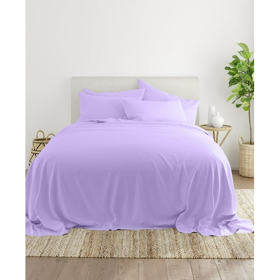 King Size Flat Sheet Only - 1000-Thread-Count Pure Egyptian Cotton Single Oversized Flat Sheet, 1000TC Soft Breathabel Sateen Weave - Lilac Color