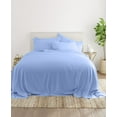 thumbnail image 1 of King Size Flat Sheet Only - 700-Thread-Count Pure Egyptian Cotton Single Oversized Flat Sheet, 700TC Soft Breathabel Sateen Weave - Light Blue Color, 1 of 6