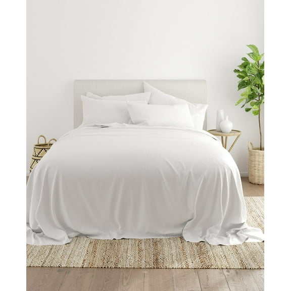 King Size Flat Sheet Only - 800-Thread-Count Organic Percale Cotton Single Oversized Flat Sheet, 800TC Soft Breathabel Sateen Weave - White Color