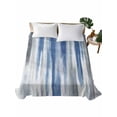 thumbnail image 1 of Queen Size Flat Sheet Only, Blue Gray Soft Brushed Microfiber Bed Sheets, Modern Simple Abstract White Ombre Texture Hotel Quality Breathable Bedding Top Sheet, Easy Care, 90"x102", 1 of 9