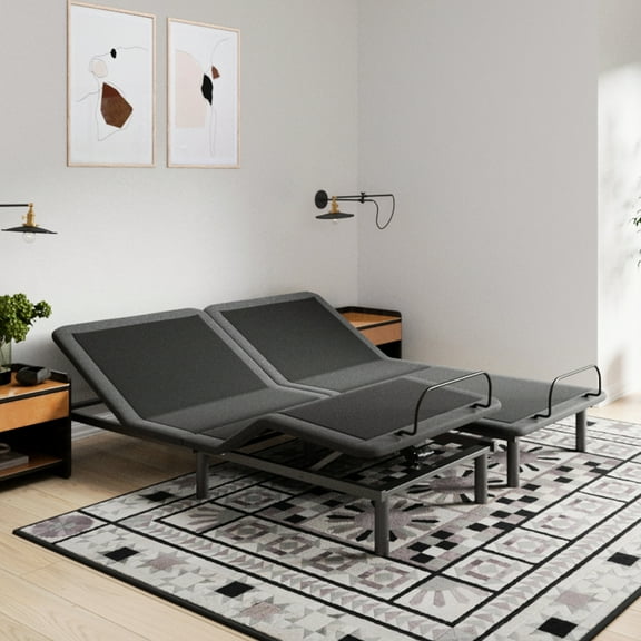 King Size Flex Head Bed Frame - Wireless Phone Charging, Quiet Operation With Adjustable Function Motor, Snore Settings