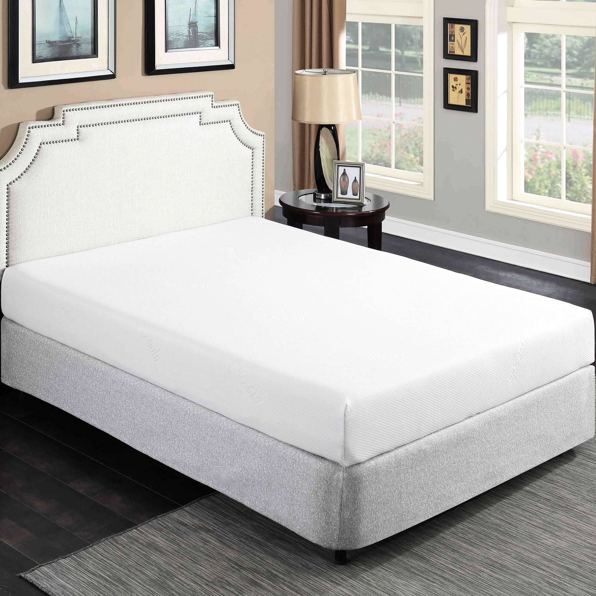 King Size Gel Foam Bed Mattress - Enhances Physical Fitness White Cover ...