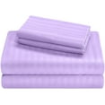 thumbnail image 1 of King Size Giza Striped Pattern Sheets - Premium 400-Thread-Count Soft 100% Pure Giza Egyptian Cotton 4PC, 24" Inches Deep Pockets - Lilac Stripe, 1 of 7