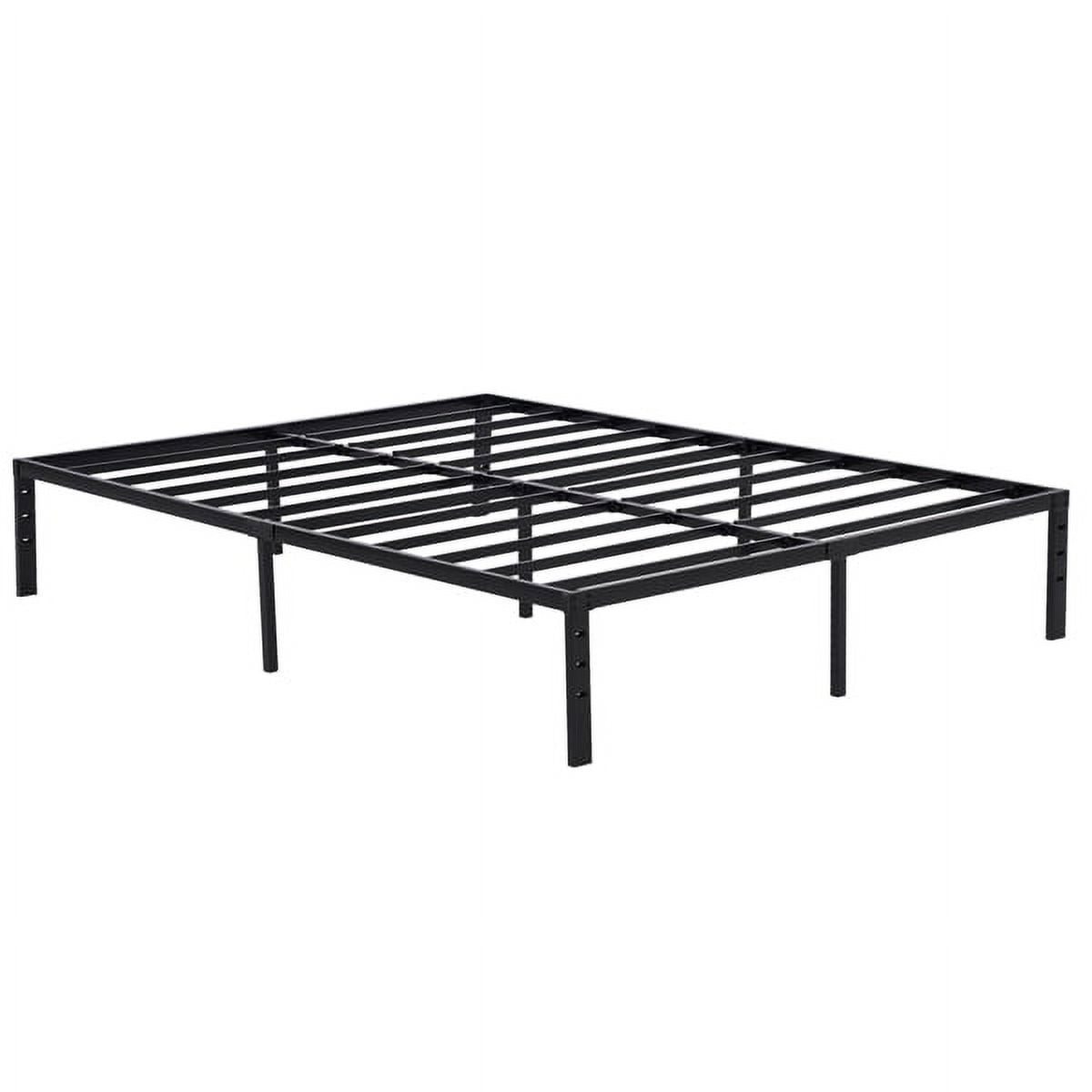 King Size Height 18" Iron Platform Bed Frame with Metal Slat Support