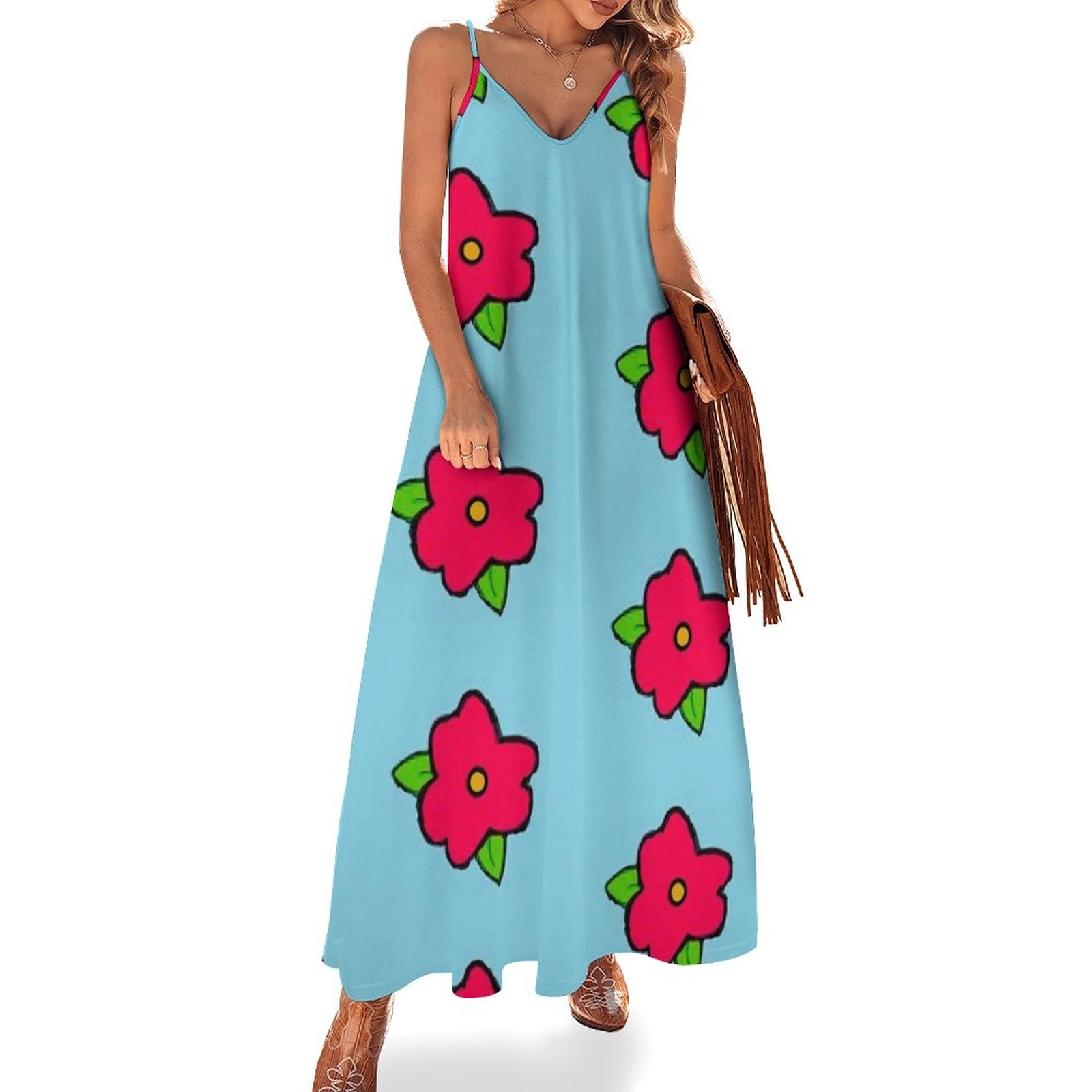 King Size Homer Muumuu Flower Sleeveless Dress luxury