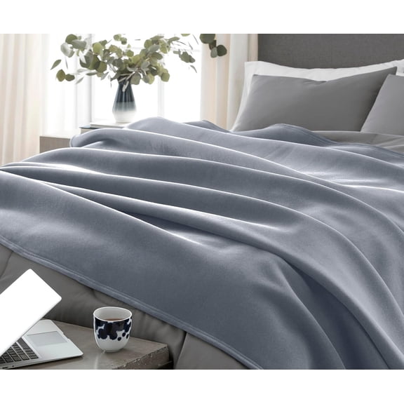 King Size Insulated Blanket, Soft Cozy Solid Bed & Sofa Throw, Machine Washable Warm Blanket for Home, Pet Friendly Durable Blanket for Bedroom Couch, Gray