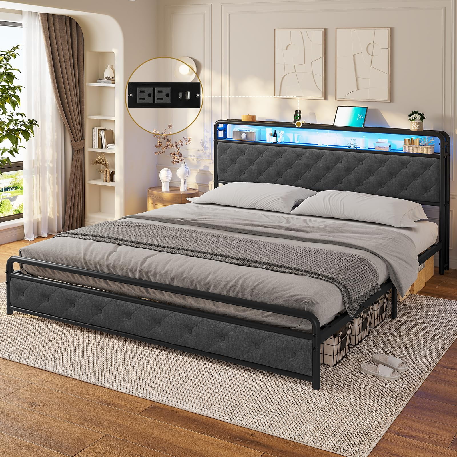 Bed frame king size walmart discount
