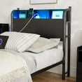 King Size LED Headboard Metal King Headboard Only with Charging Station