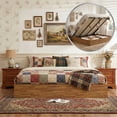 thumbnail image 1 of Zanmintaobo King Size Lift up Storage Bed Frame, Headboard-Free Wood Platform,Heavy Duty Slats,No Box Spring Needed,Rustic Brown, 1 of 11