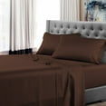 thumbnail image 1 of King Size Luxury Extrasoft 100% Supima Cotton 4 Piece Sheets Set in Hotel Quality Sateen Weave Chocolate Solid 15 Inch Deep Pocket, 1 of 5