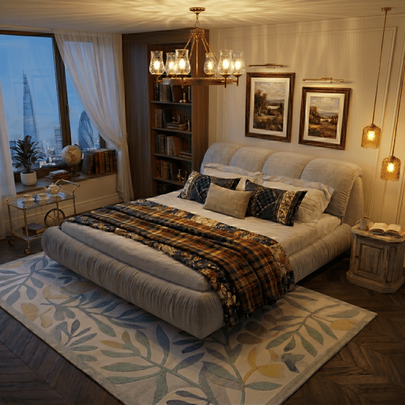 King Size Luxury Upholstered Platform Bed, Solid Wood Frame & Oversized Padded Backrest, Contemporary Upholstered Bed|No Box Spring Needed||1000Lbs Weight,Multiple heights of mattresses for Bedroom