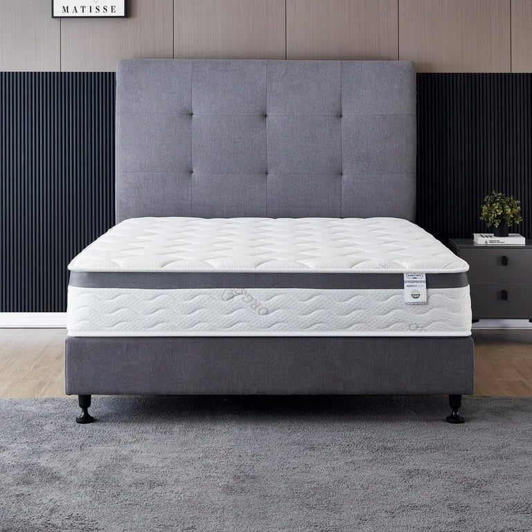 King Size Mattress 10 Inch Cool Memory Foam Spring Hybrid Mattress Euro Top Medium Firm Oliver Smith