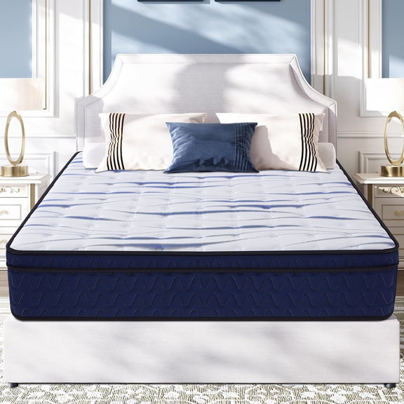 King Size,10 inch Medium Firm Box Spring Memory Foam Hybrid Mattress, Adult