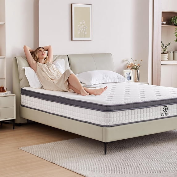 King Size Mattress 10 inches - Hybrid Mattress in a Box, King Mattress Medium Firm, Pressure Relief & Motion Isolation, Memory Foam Mattress Pocket Springs, CertiPUR US Certified, 365 Nights Trial