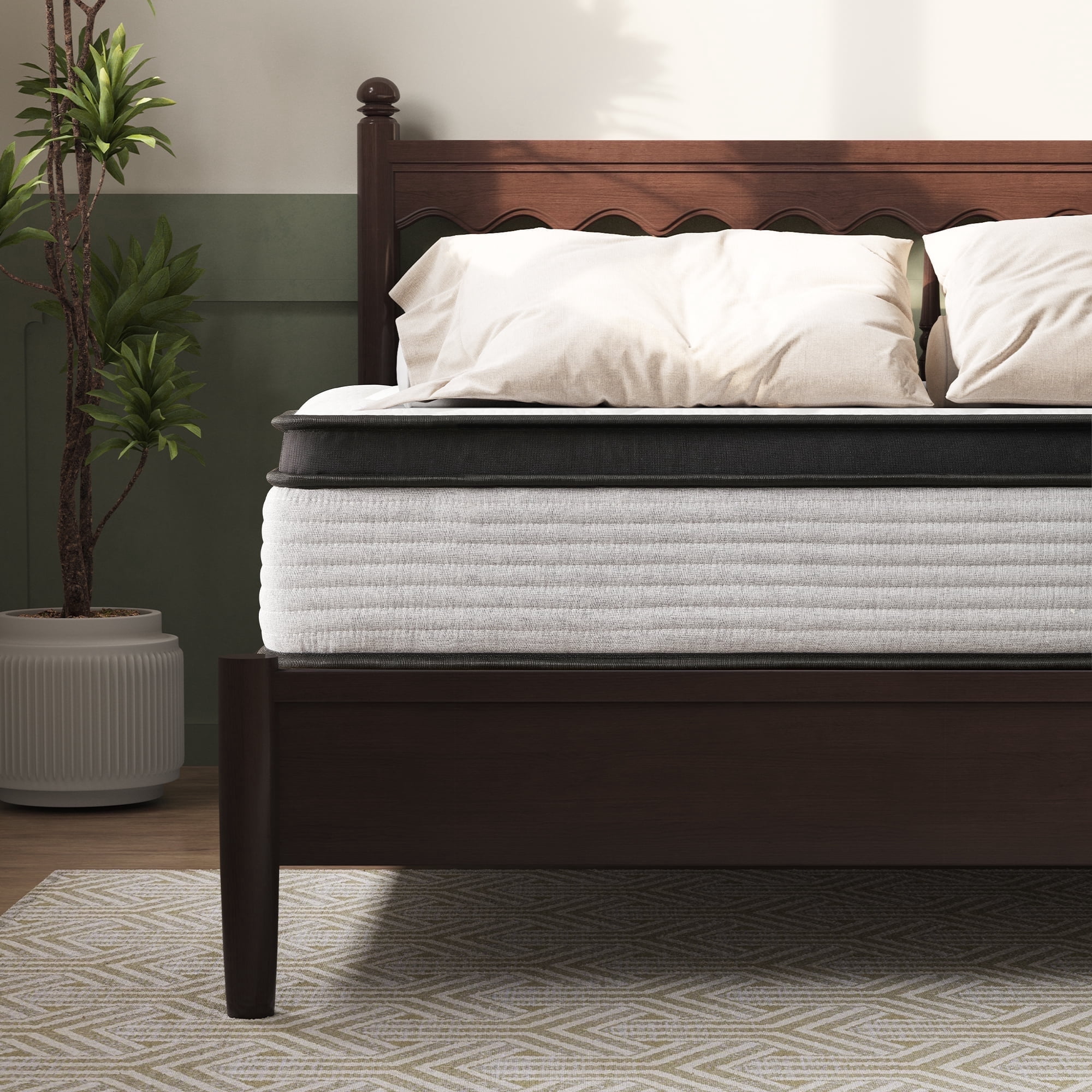 King Size Mattress, JIAVA 12" Hybrid Mattress Individually Pocket Innerspring Mattress