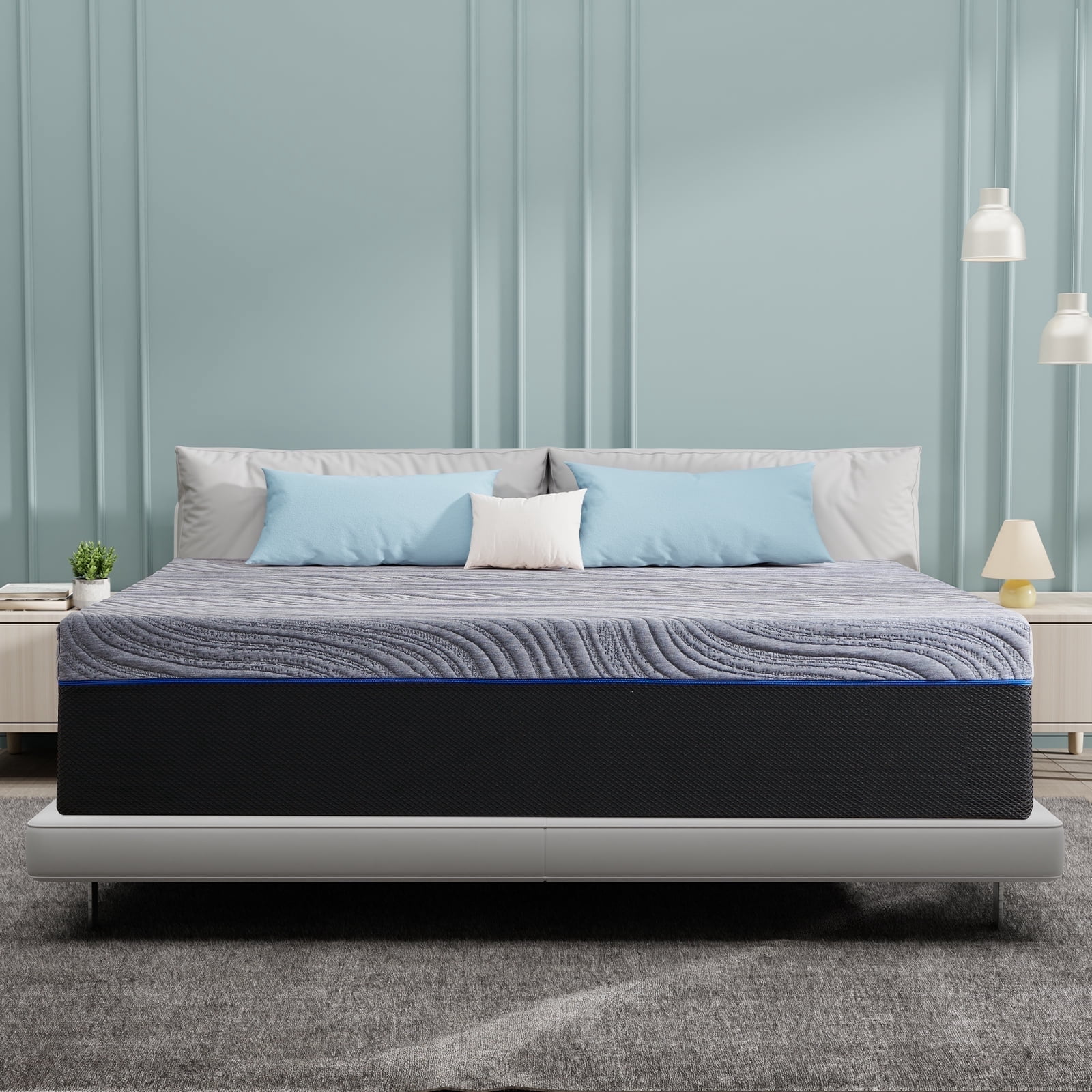 King Size Mattress, 12'' Medium Gel Memory Foam Mattress in a Box, Breathable & Comfortable, Adult