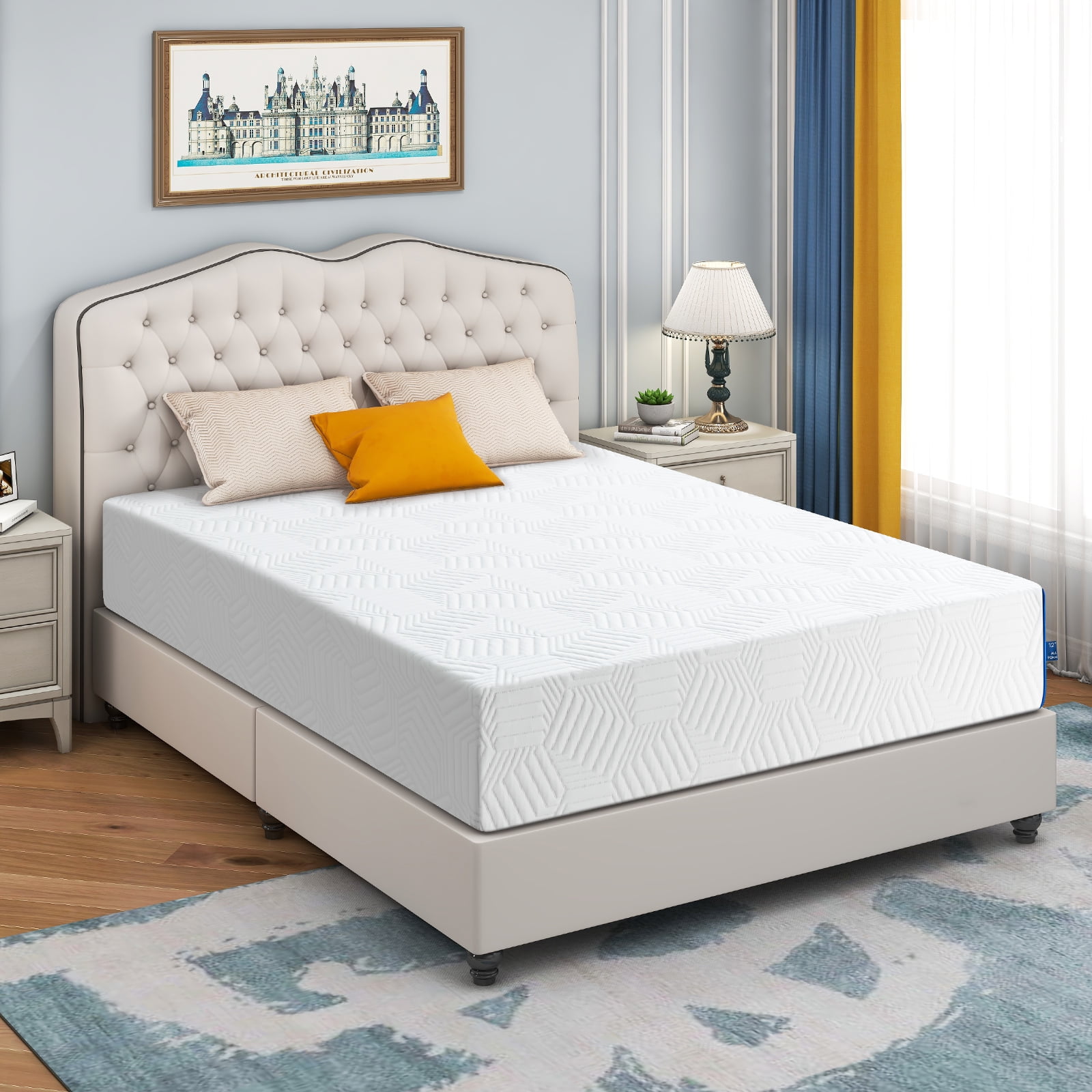 King Size Mattress 12 inch Gel Memory Foam Mattresses for Back & Pressure Relief, Mattress in a