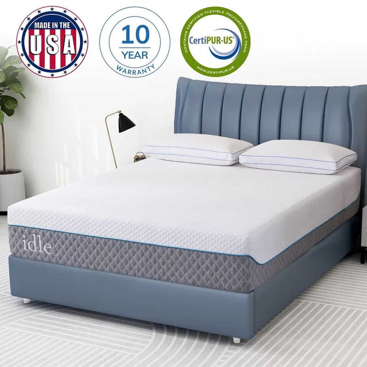 King Size Mattress, 12 inch Green Tea Memory Foam Mattress, Medium