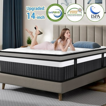 King Size Mattress, 14 Inch Gel Memory Foam King Mattress for Cooling Night & Pressure Relief, Medium Plush Feel with Motion Isolating