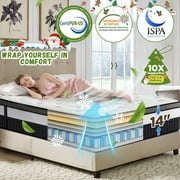 King Size Mattress,14 Inch Mattress in a Box with Memory Foam & Individual Pocket Spring for Edge Support,Pressure Relief,Medium Firm,CertiPUR-US.