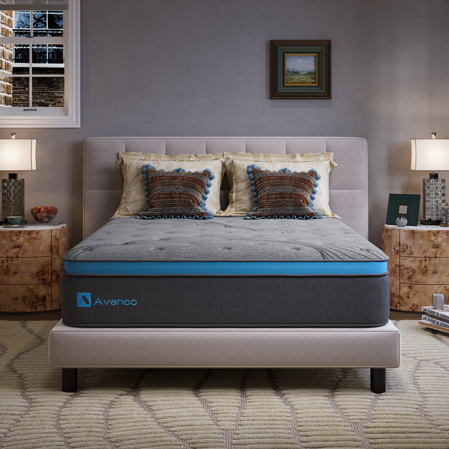 Avenco Original 12" Medium-Firm Gel Memory Foam Hybrid Mattress,King Size