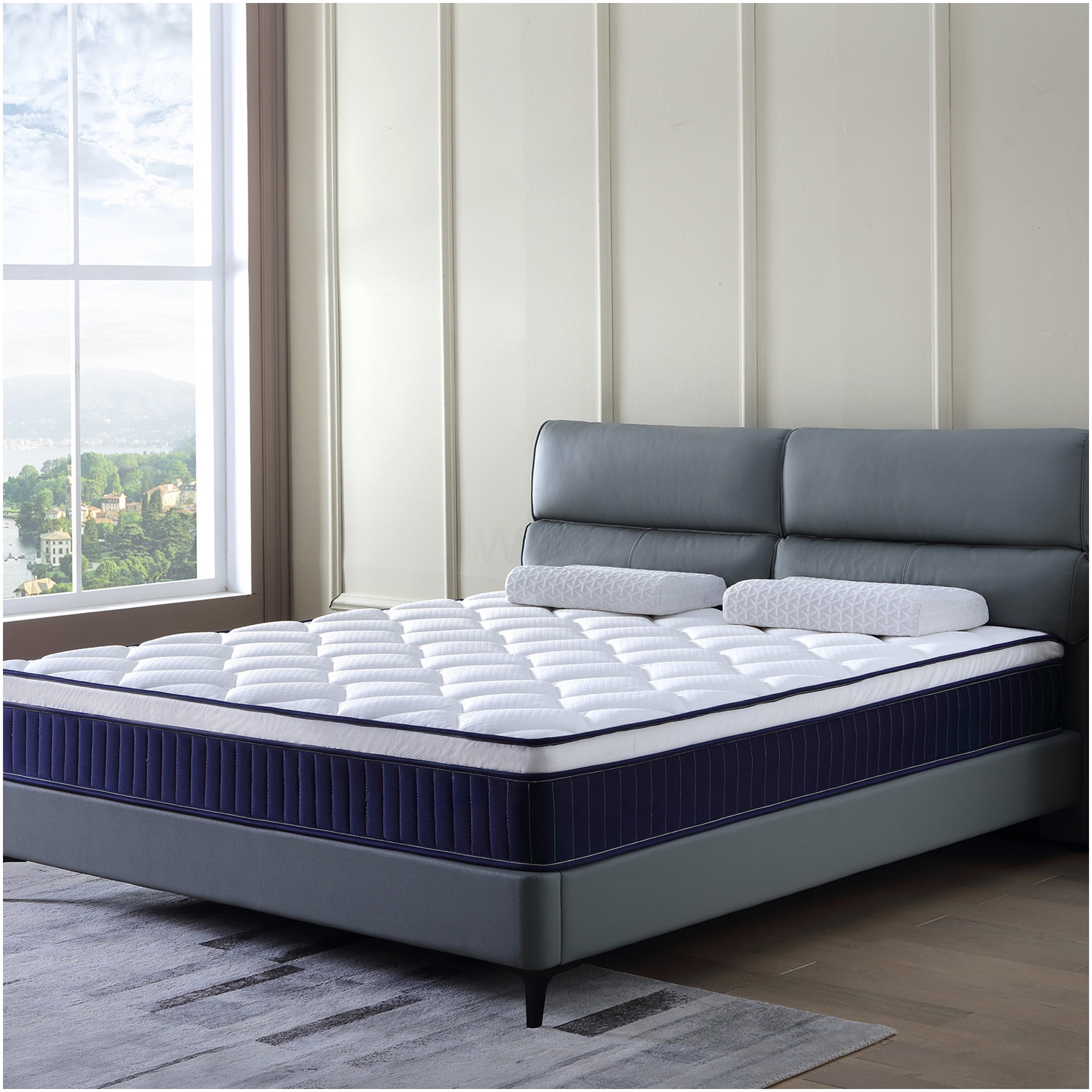 King Size Mattress in a Box, 10 Inch Hybrid Gel Memory Foam and Pocket Springs, Medium Firm, CertiPUR-US Certified, Fiberglass Free, Motion Isolation, Breathable Cover