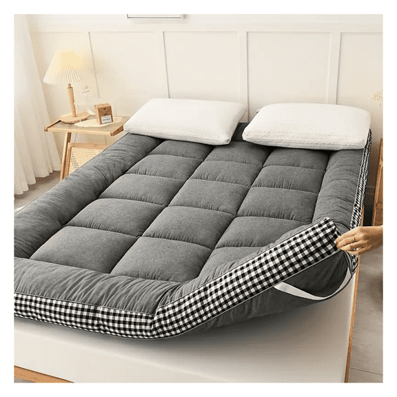 King Size Mattress Checkered 3D Edge Design, 4 Color Options, Firm Support, Breathable Fabric, Motion Isolation, Sleep Cooler - Bedroom Mattress for Adults