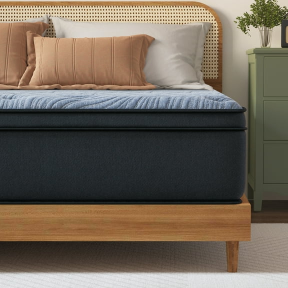 King Size Mattress, JIAVA 12 inch Hybrid Mattress Medium Innerspring Mattress in a Box，King Mattress