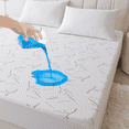 thumbnail image 1 of CshidWorld King Size Mattress Protector Waterproof, Rayon from Bamboo, Cooling Quilted Fitted Mattress Pad, Noiseless Waterproof Mattress Cover, Fits up to 21" Deep Pocket, 1 of 7