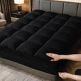 thumbnail image 1 of King Size Mattress Topper - 1000GSM Extra Thick Black Mattress Pad - Soft Mattress Protector Firm Bed Topper Pillow Top with 8-21 Inch Deep Pocket Ultra Soft & Supportive, 1 of 5