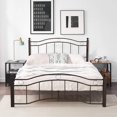 King Size Metal Bed Frame with Headboard Footboard Bronze Sturdy Modern