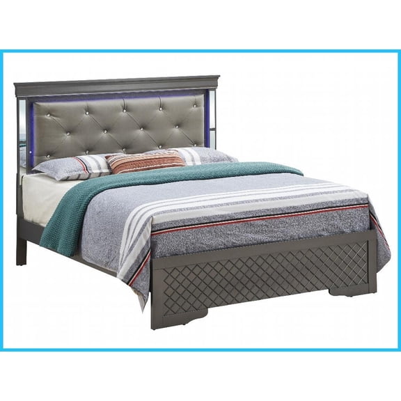 King Size Metal Platform Bed Frame with Sturdy Support, Metallic Black for Master Bedroom