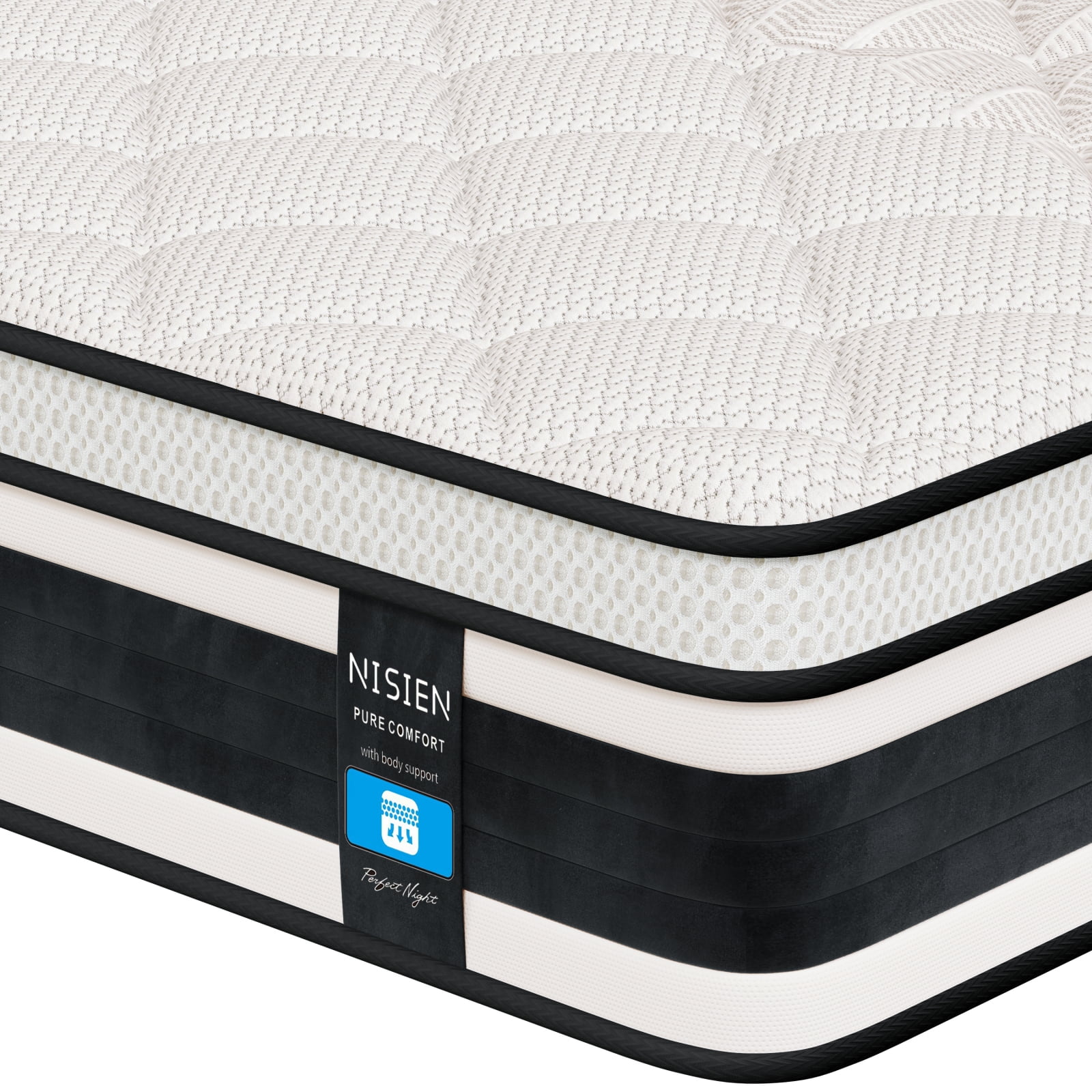 Nisien 10-Inch King Size Organic Gel Foam Hybrid Mattress, Fiberglass-Free, Euro Top, 100-Night Trial - Walmart.com Nisien 10-Inch King Size Organic Gel Foam Hybrid Mattress, Fiberglass-Free, Euro Top, 100-Night Trial - Walmart.com