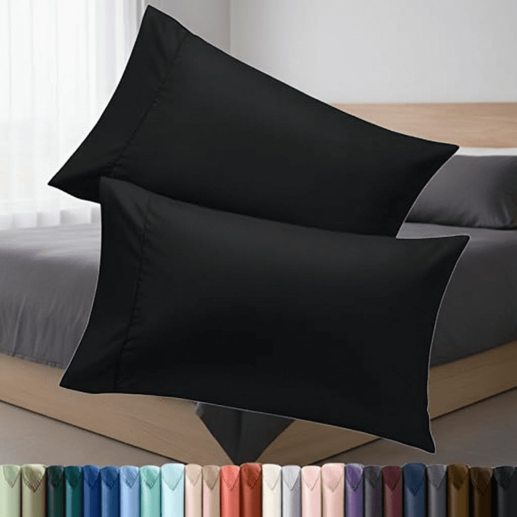 King Size Pillow Cases 2 Pack with Envelope Closure, Soft Brushed ...